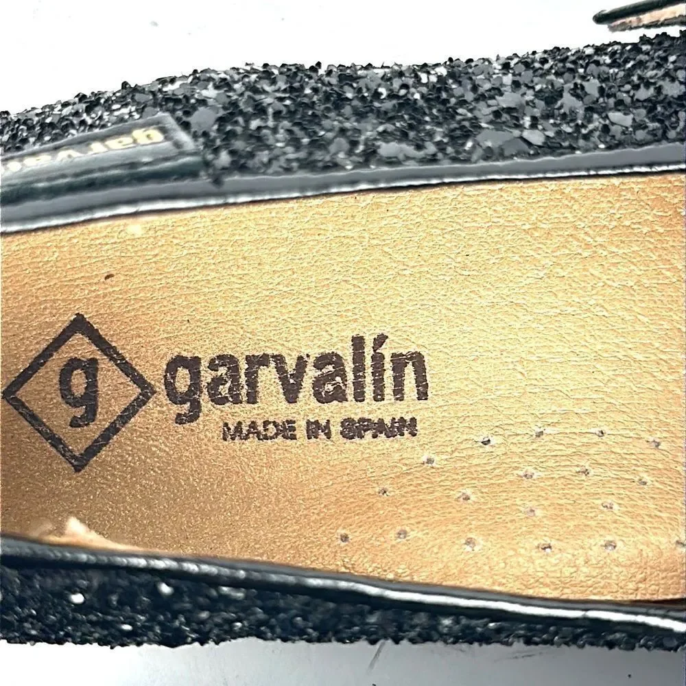 New GARVALIN Spain Girls Sparkly Formal Flat Black Mary Jane Shoes EUR 30 US 13
